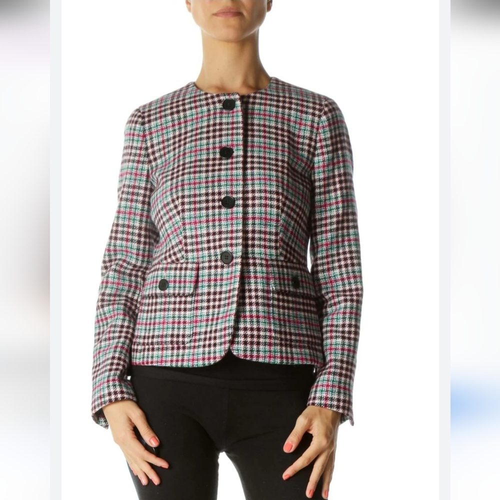 Talbots Colorful Houndstooth Blazer